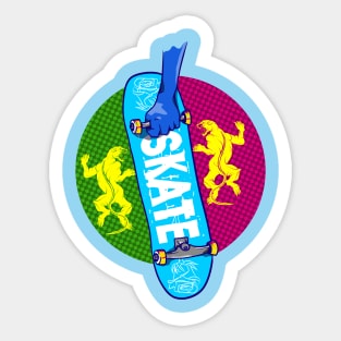 Colorful skateboard Sticker